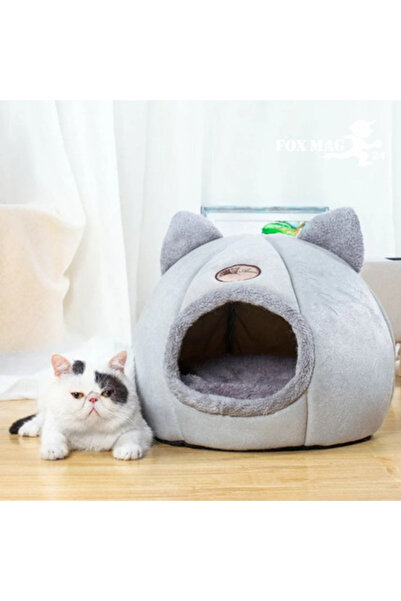 FOXMAG24 Culcuș pentru pisici, material catifelat, rezistent la apă, 33x33x30...