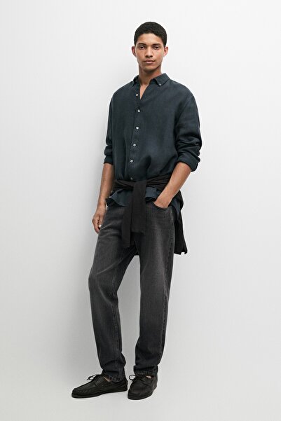 Massimo Dutti %100 keten delave gömlek