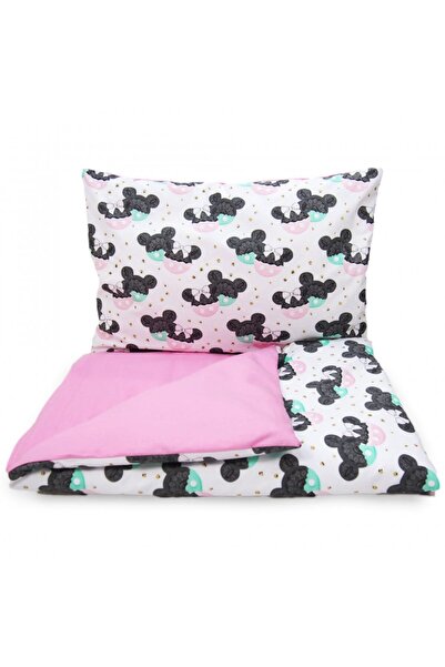 Kersten Set lenjerie 2 piese pentru patut copii Kerstin Pink Mouse, husa pilo...