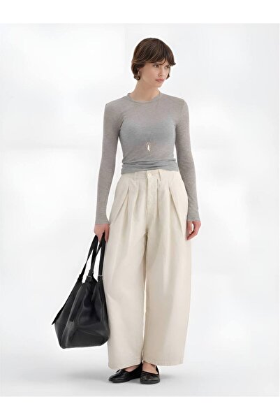 tw3 Women's 100% Cotton Balloon Fit Design Trousers with Pleated Detail on th...