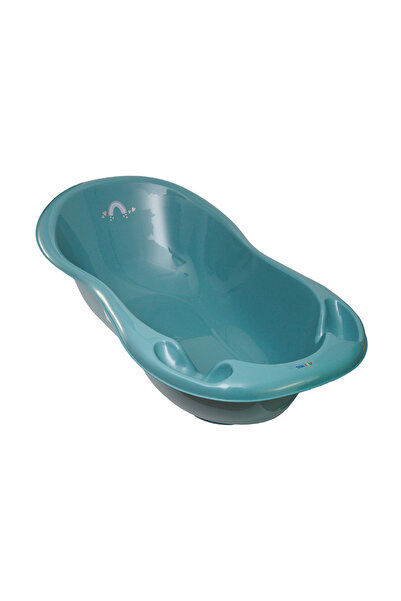 Tega Baby Cădiță de baie pentru bebeluși, cu scurgere, turcoaz, 102 cm, Meteo