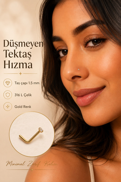Sacce Scarves&Accessories 1.5 mm Tektaş Düşmeyen Çelik Hızma 316L L Model Uzu...