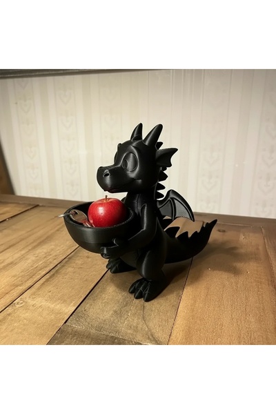 OEM Dragon Decorativ Imprimat 3D cu Bol Suport pentru Obiecte Mici