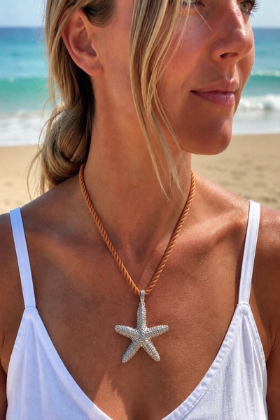 SEHERDEN Starfish Themed Summer/Beach Women's Necklace - Adjustable (28cm + 7 cm)