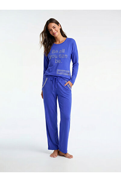 Levantino Women's pajama set, cotton Long sleeve two-piece casual pajamas