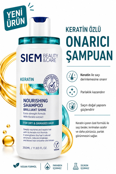 siem pro expert SIEM Keratinli Onarıcı Şampuan 350 ml Yıpranmış Saçlar İçin B...
