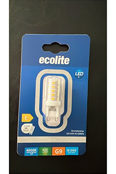 Ecolite 3.2 WATT 420 LÜMEN 4000 KELVİN SICAK BEYAZ IŞIK G9 KAPSÜL LED AMPUL