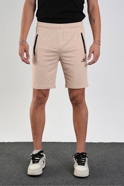 Shooter Sportswear شورت قطني للرجال بقصة عادية مع جيوب بسحاب