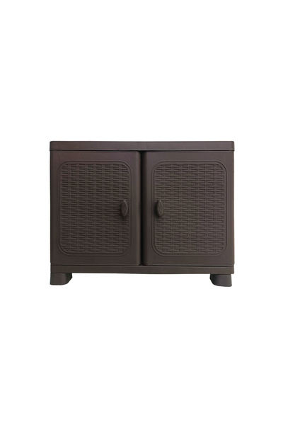 Target Home Ντουλάπι πλαστικό Petra-case καφέ Rattan με 2 πόρτες 1 ράφι 2 χώρ...