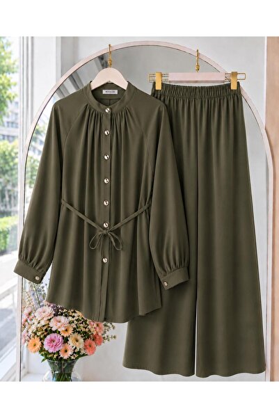 MODA VEDAT Ženski set hlača sa tunikom i vezicama -0625 (tunika 84 cm, hlače ...