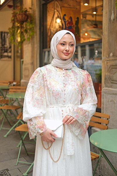 MODA S&S BZLİNE Floral Pattern Design Dress