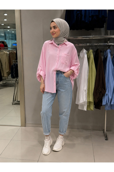 ÇİZGİ Tesettür günlük spor gömlek