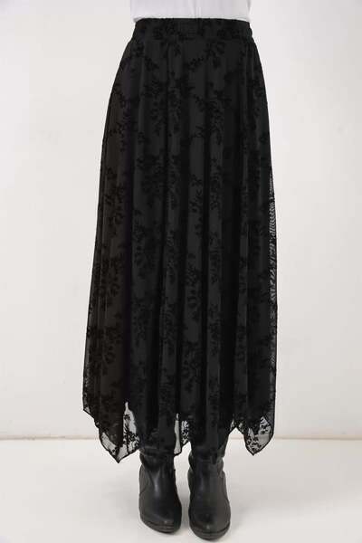 Generic Brand Women's Patterned Black Skirt