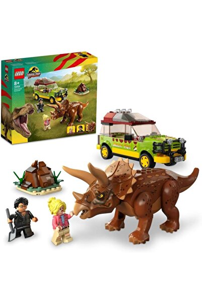 LEGO 76959 Jurassic World Triceratops Research Dinosaur Toy Set with Ford Exp...