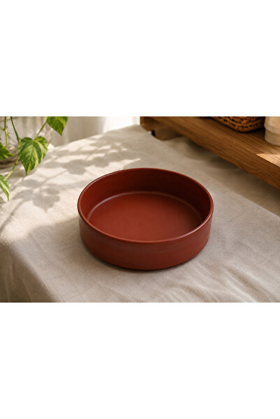 20 cm Bordo Oval Porselen Fırın & Servis Tabağı