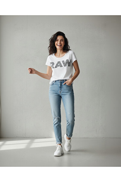 G-STAR RAW تي شيرت نسائي RC Oluva Straight R T Wmn S/S أبيض من نيو جيرسي D 09...