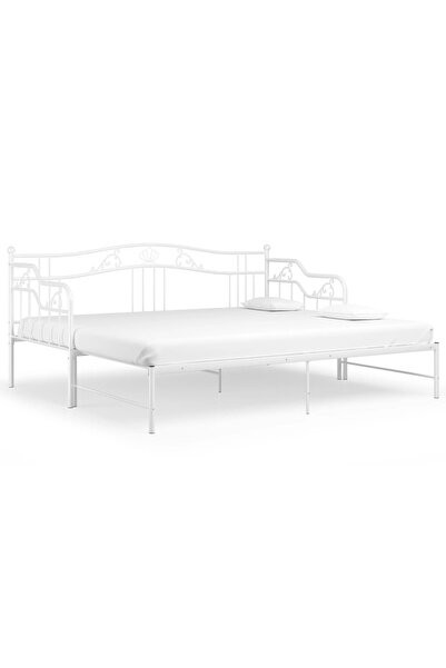 vidaxl Cadru canapea extensibilă, alb, 90x200 cm, metal
