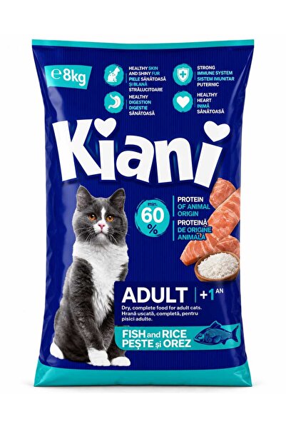 kiani concept 🐱 Kiani Adult Fish & Rice – Hrană uscată pentru pisici adulte,...