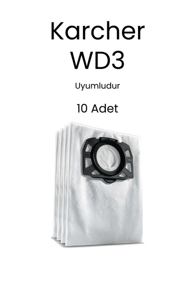 Klintex Karcher Wd3 Vacuum Cleaner Compatible Replacement Dust Bag 10 Pieces ...