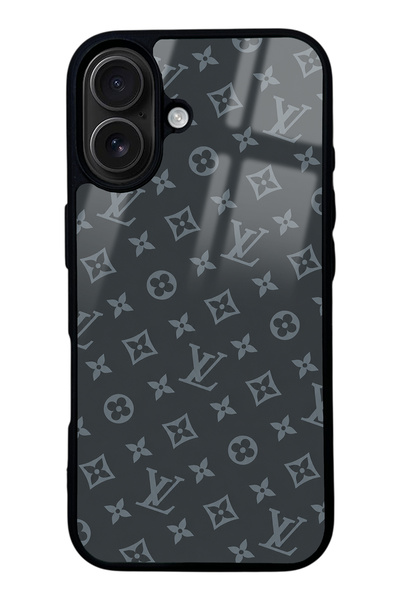 Spoyi iPhone 16 Gray Lv Design Glossy Phone Case