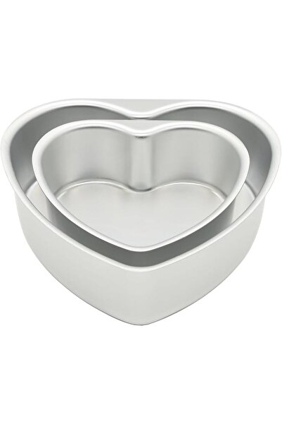 The Bros Aluminum Heart Shaped Cake Pan Set DIY Baking Tool with Removable Bo...
