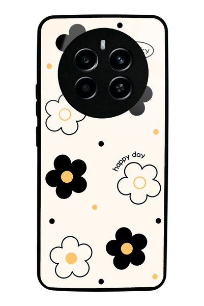 Spoyi Realme 12 Pro Plus White Glossy Phone Case with Lucky Happy Day Design