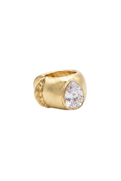lissstudio Beyaz Damla Taşlı Gold Kıkırdak Küpe (Earcuff)