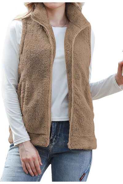 OEM Vestă Damă Polar Teddy Ușoară Călduroasă Casual Confortabilă Bej L