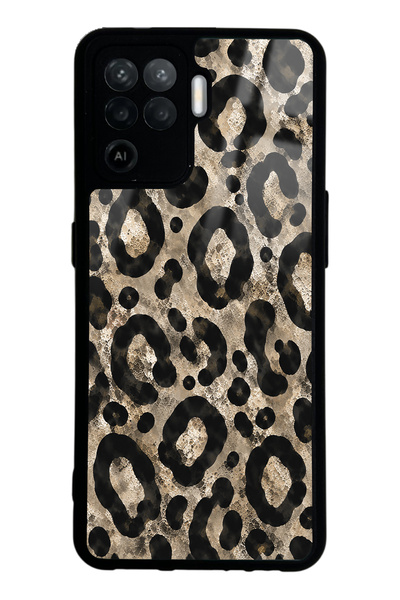 Spoyi Oppo Reno 5 Lite Brown Leopar Tasarımlı Glossy Telefon Kılıfı