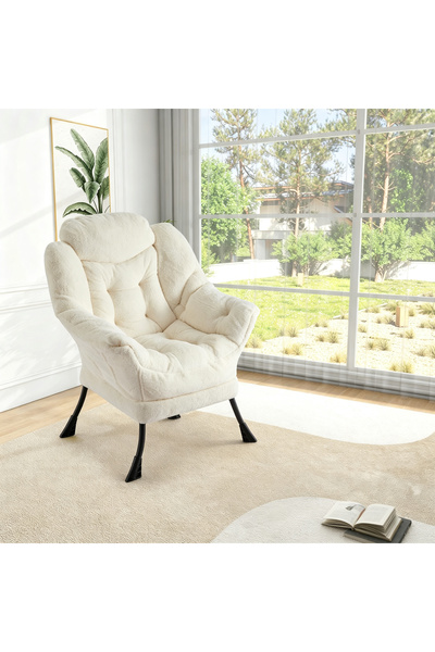 Garvee - Lazy Chair Modern Lounge Chair, Armchair with Footrest, Reading Chai...