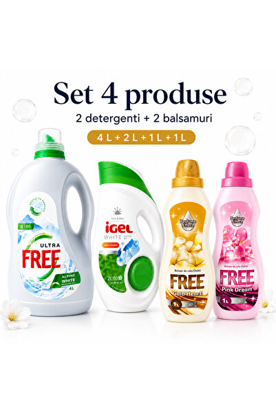 FREE Set 4 Produse pentru Rufe, Ultra Alpine White 4 L, iGel White 2 L, Gold ...