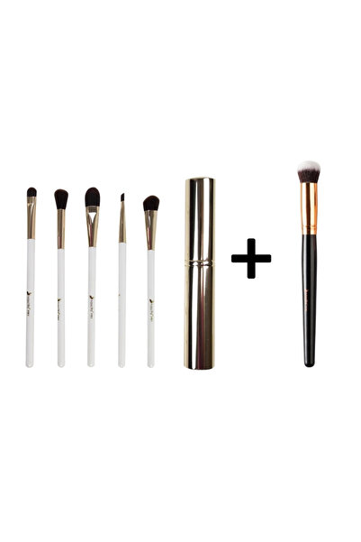 nascita Travel Type 5-Piece Makeup Brush Set - 143 and Oval Concealer Brush -...