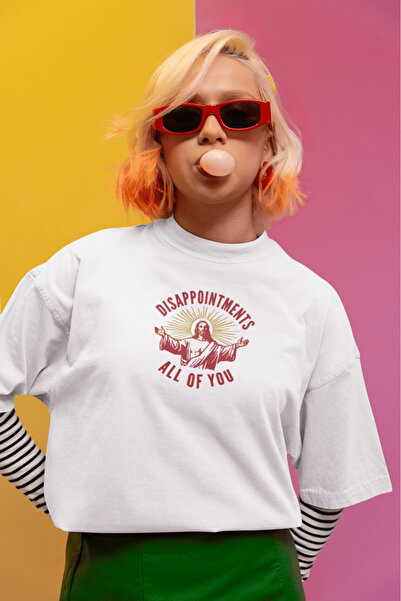 buzagi tasarım ürünleri Disappointments White Oversize T-Shirt