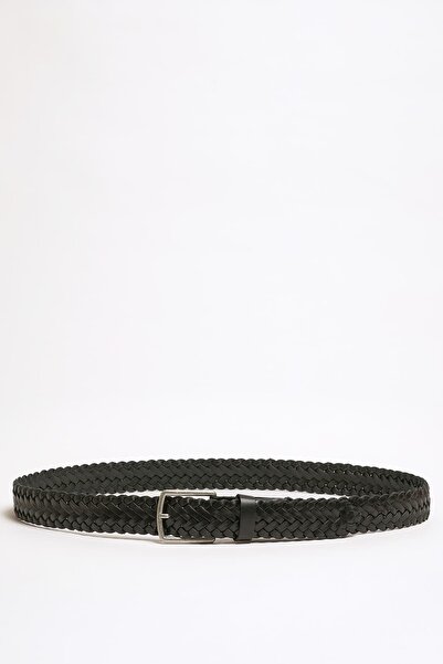 Faruk balkanas Genuine Knitted Leather Buckle Belt