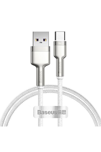 Baseus Cablu USB la USB-C din metal Cafule, 66W, 1m, Alb