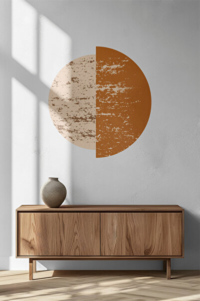SDİGİTAL Boho Geometrik Yarım Daire Duvar Sticker - Salon Yatak Odası Eskitme...