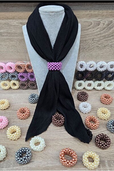 minelesarp Shawl and Scarf Buckle with Elastic Anti-Slip Feature and Pearl De...