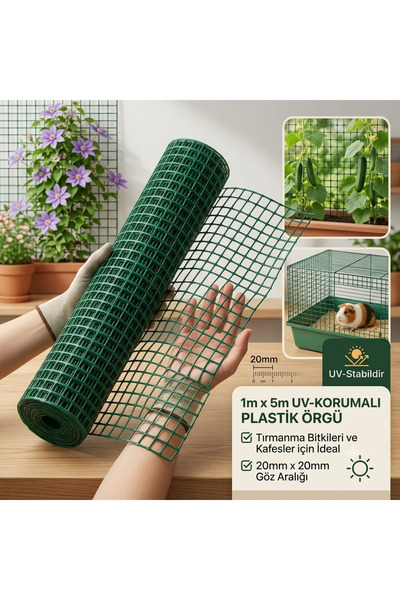 BGA 1*5metre pvc Plastik Bahçe Çiti, Kedi Koruma ve Kümes plastik Teli pvc pl...
