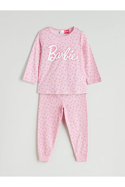 LC Waikiki Lcw Kids Pink Barbie Printed Girls Pajamas Suit