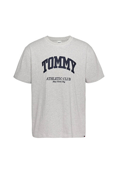 Tommy Hilfiger Tricou bărbătesc cu mânecă scurtă, cu logo varsity, mărimea L