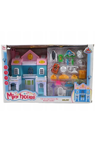 Midex Căsuță pentru păpuși cu mobilier, decor pentru casă și cameră, mini fig...