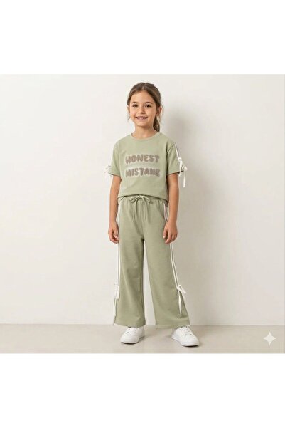 Yağmur Giyim Pretty Honest Written Short Sleeve Tracksuit Girls' Set 9-12 Yea...