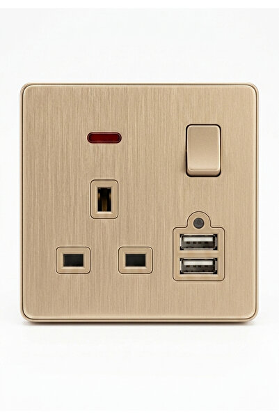 Generic Uk 3-Gang Smart Wall Switch & Socket with 2 USB Fast Charging Ports a...