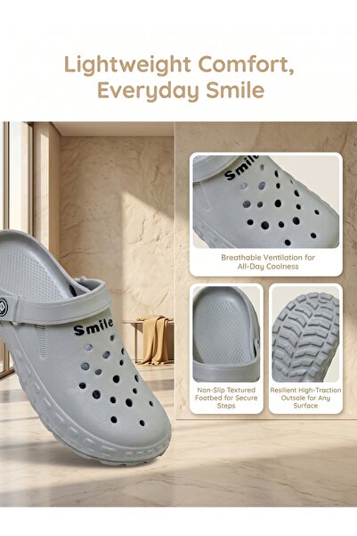 Khayrat Slipper Minimalist Smile Outdoor Clogs - Soft Sole Shock-Absorbing Ga...