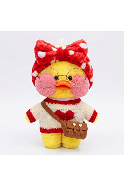 NB market Sarı renk Lalafanfan peluş oyuncak aksesuarlı ördek peluş 30cm