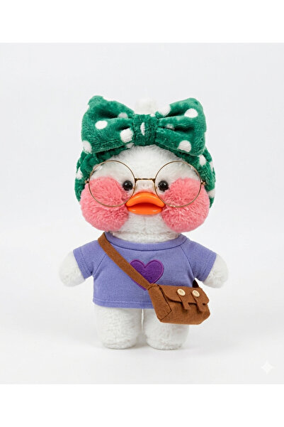 NB market White Lalafanfan Plush Toy Duck Plush with Accessories 30cm