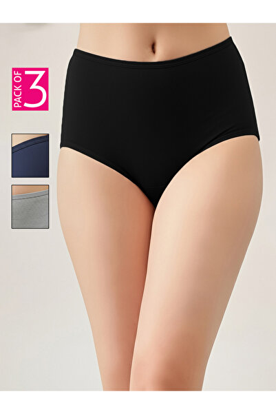 Clovia By Styli Pack of 3 Mid Waist Hipster Panties with Inner Elastic - Cotton