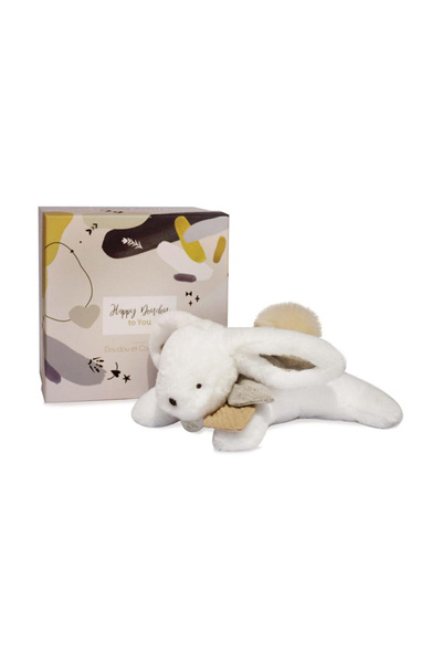 Doudou et Compagnie Jucărie de pluș, Iepuraș cu pompon, HAPPY WILD - 25 cm