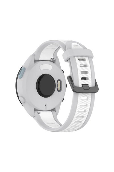 OEM Λουράκι σιλικόνης δίχρωμο ανάγλυφο Garmin Forerunner 265s Λευκό Γκρι