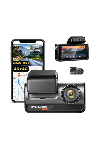 MaGeCa Cameră auto duală MaGeCa, conectivitate 4G cu cartelă SIM, cameră fron...